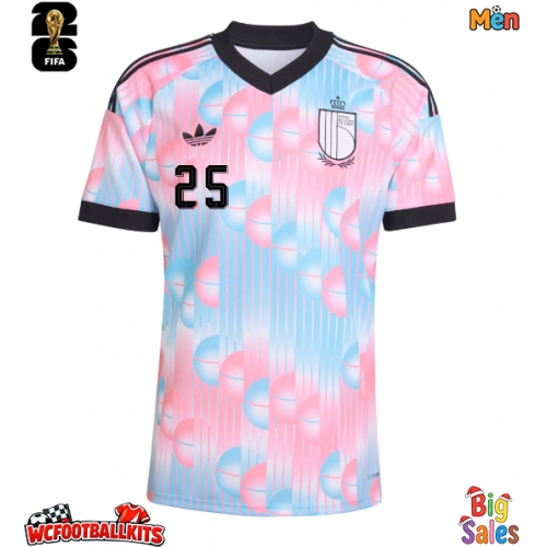 Belgium Nathan Ngoy #25 Replica Away Stadium Shirt World Cup 2026 Short Sleeve